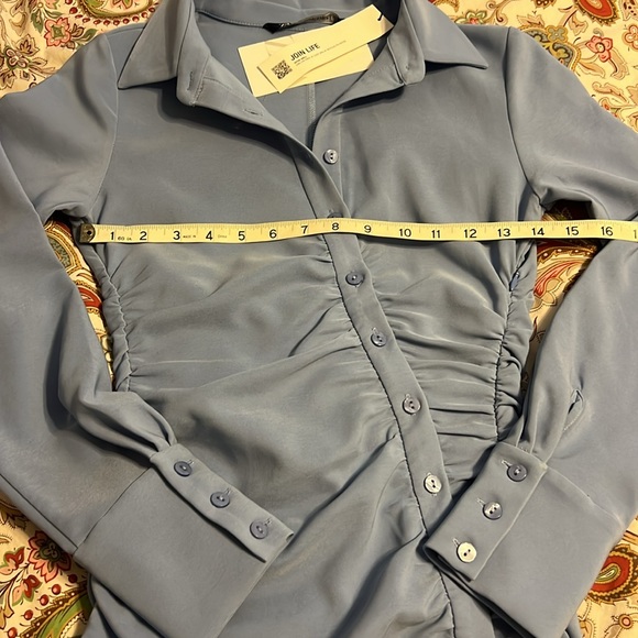 🆕 ZARA Form Fitting Draped Shirt Dress - Picture 10 of 11